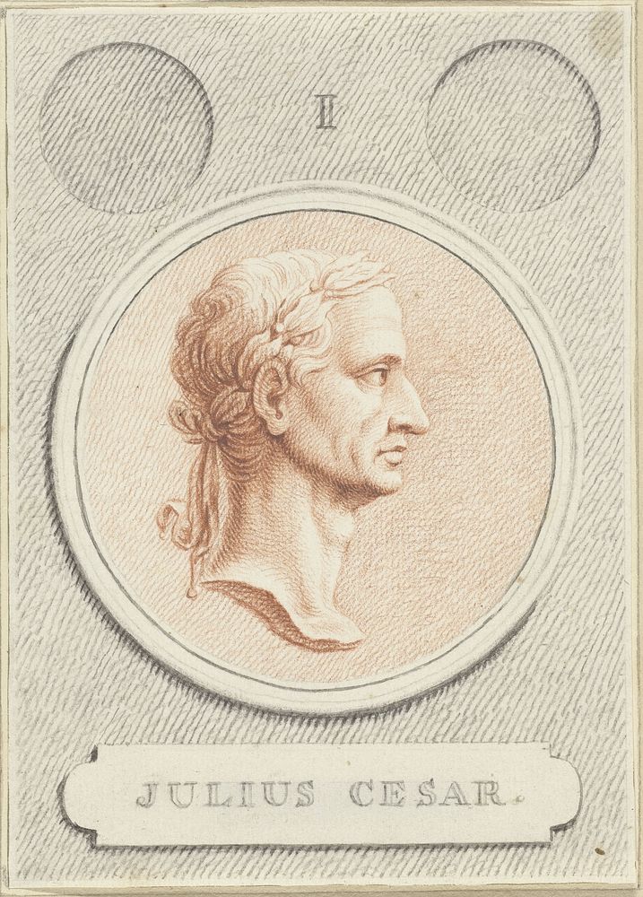 Portretmedaillon van Julius Caesar (1736 - 1775) by Jan Caspar Philips