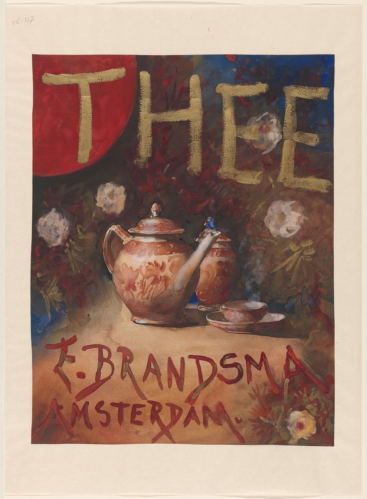 Ontwerp voor een affiche voor thee van E. Brandsma, Amsterdam (1881 - 1920) by Theo Molkenboer