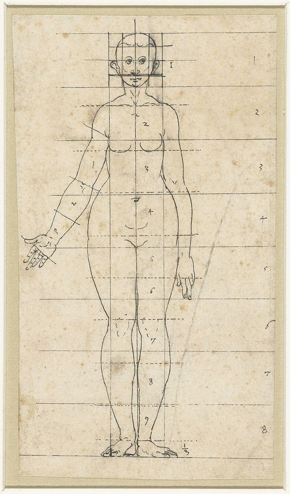 Proportiefiguur (1510 - 1550) by Hans Sebald Beham