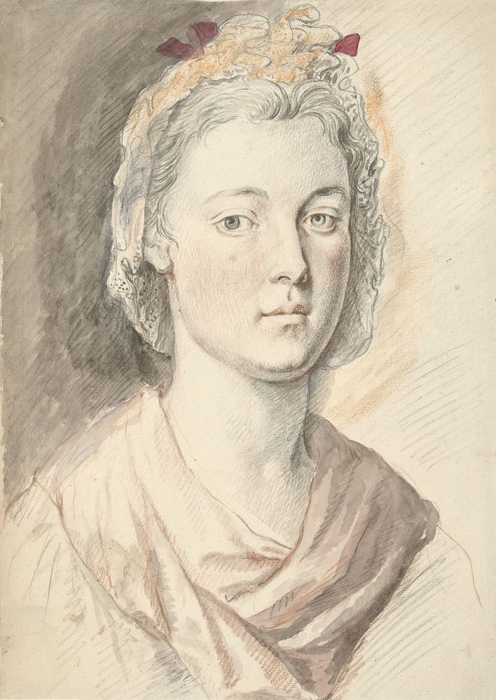 Portret van een jonge vrouw (1660 - 1740) by anonymous