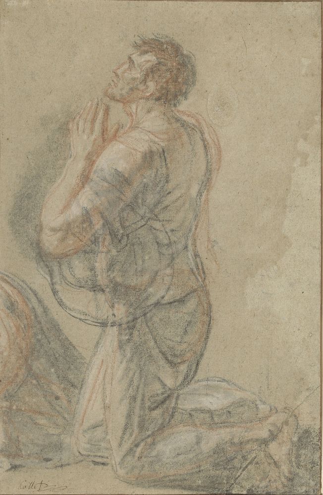 Knielende man, van opzij gezien (1751 - 1823) by Antoine François Callet
