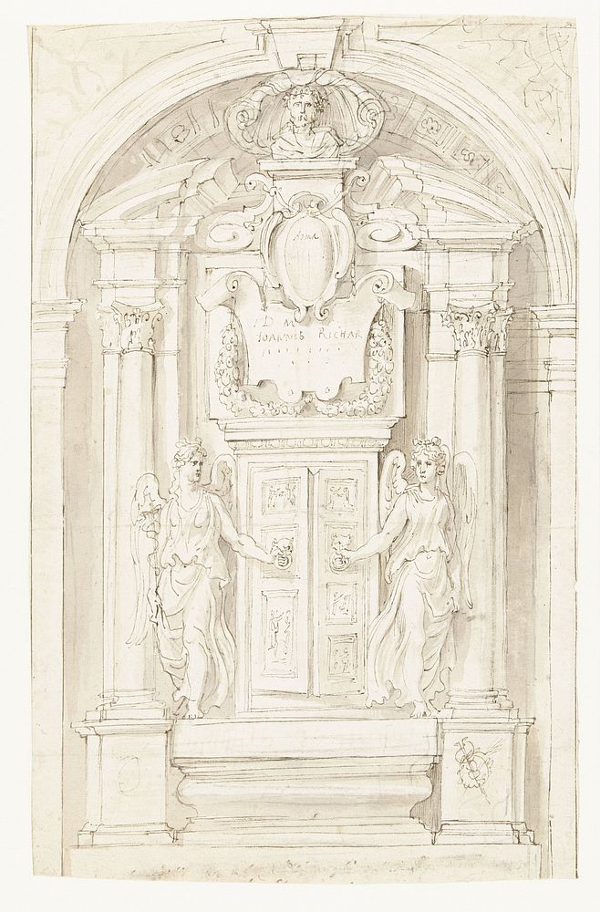 Ontwerp voor grafmonument van Jean Grusset, genaamd Richardot (1609) by Peter Paul Rubens