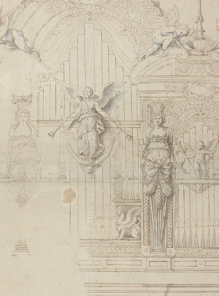 Ontwerp voor een monumentaal orgel (1534 - 1560) by Leone Leoni