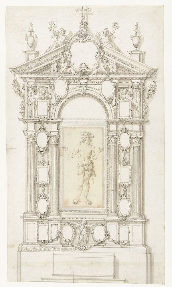 Christus als Man van Smarten (1606) by Johannes Wierix and Albrecht Dürer