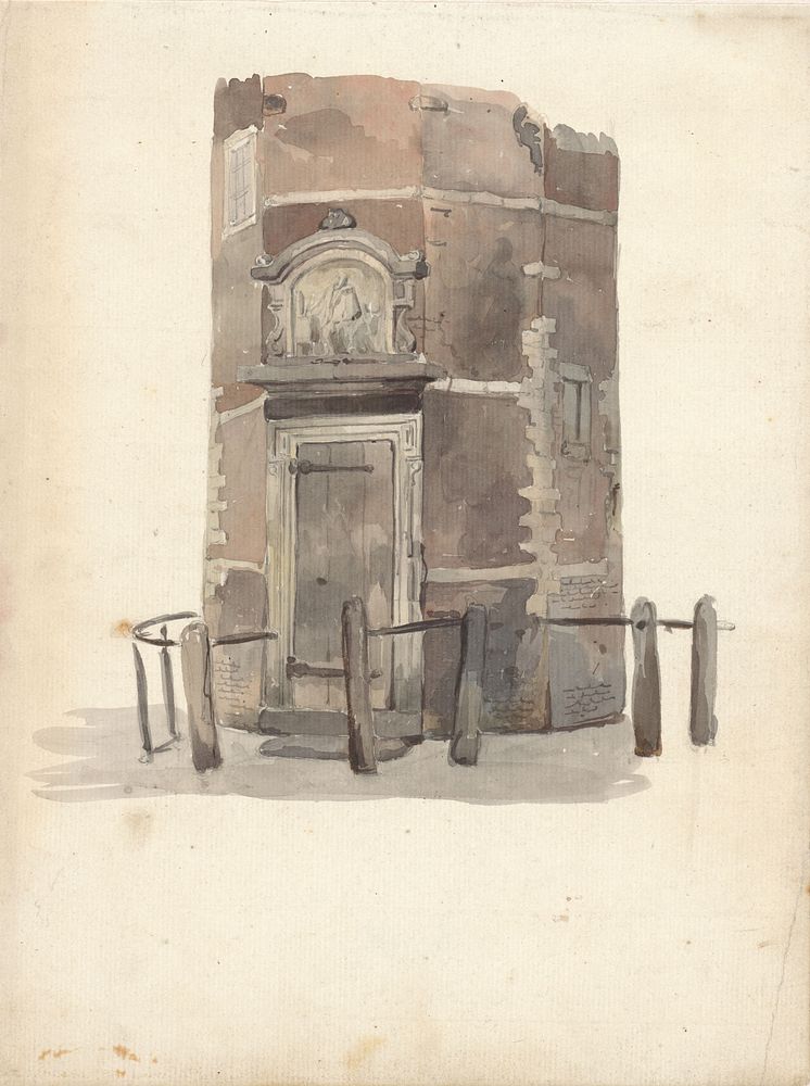 Poortje van het gilde in de St. Anthoniswaag, Amsterdam (1838 - 1915) by Johan Adolph Rust