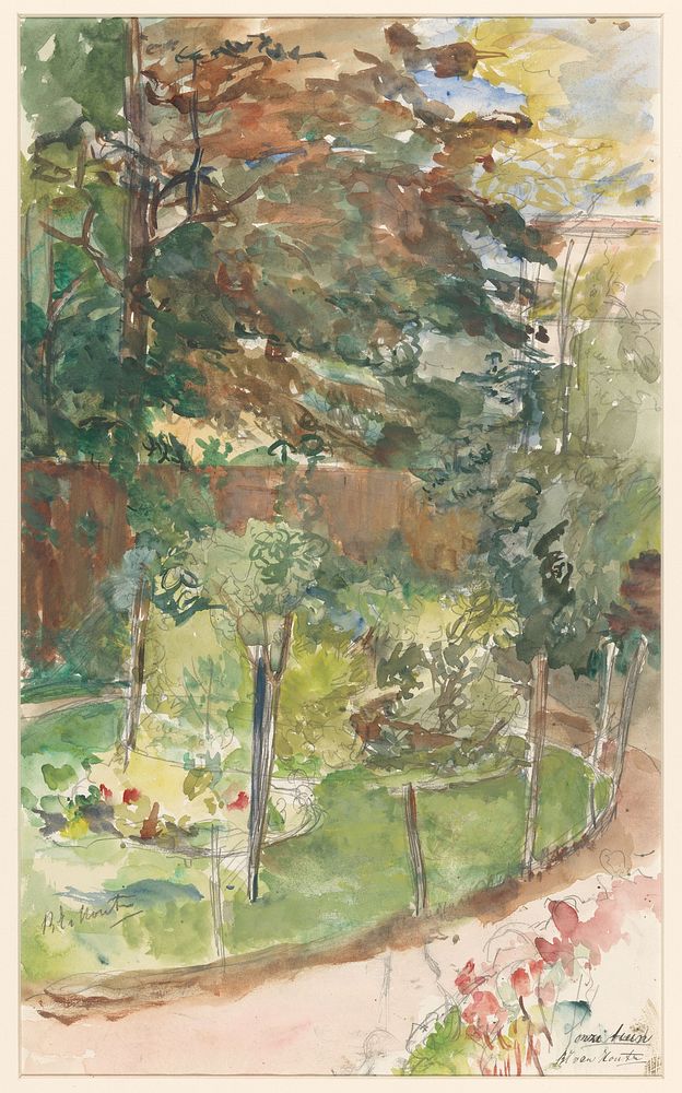 Gezicht in tuin (1872 - 1950) by Barbara Elisabeth van Houten