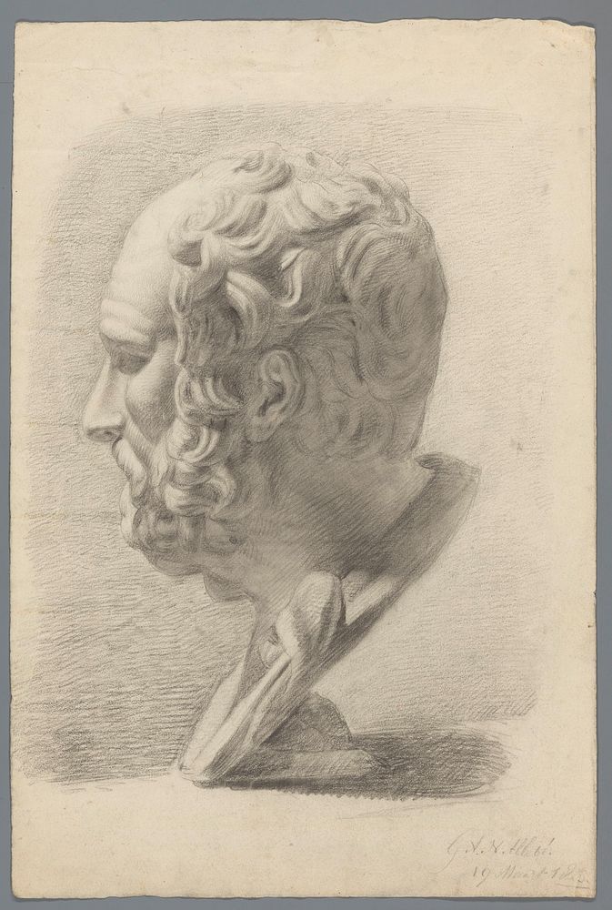 Studie naar een klassieke kop (1823) by Gerard Allebé
