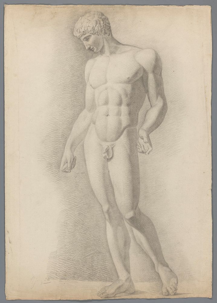Studie naar een klassiek beeld (1826) by Gerard Allebé and anonymous