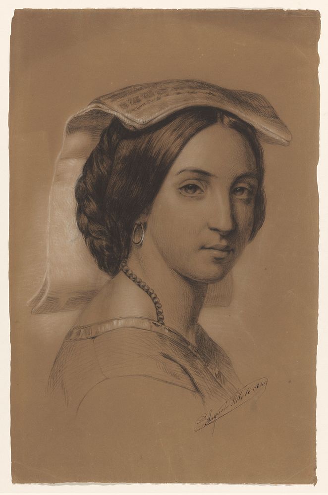 Italiaanse vrouw (1849) by August Allebé