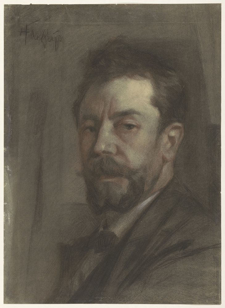 Portret van de schilder Hendrikus Fredericus de Grijs (1876 - 1933) by Hendrikus Fredericus de Grijs