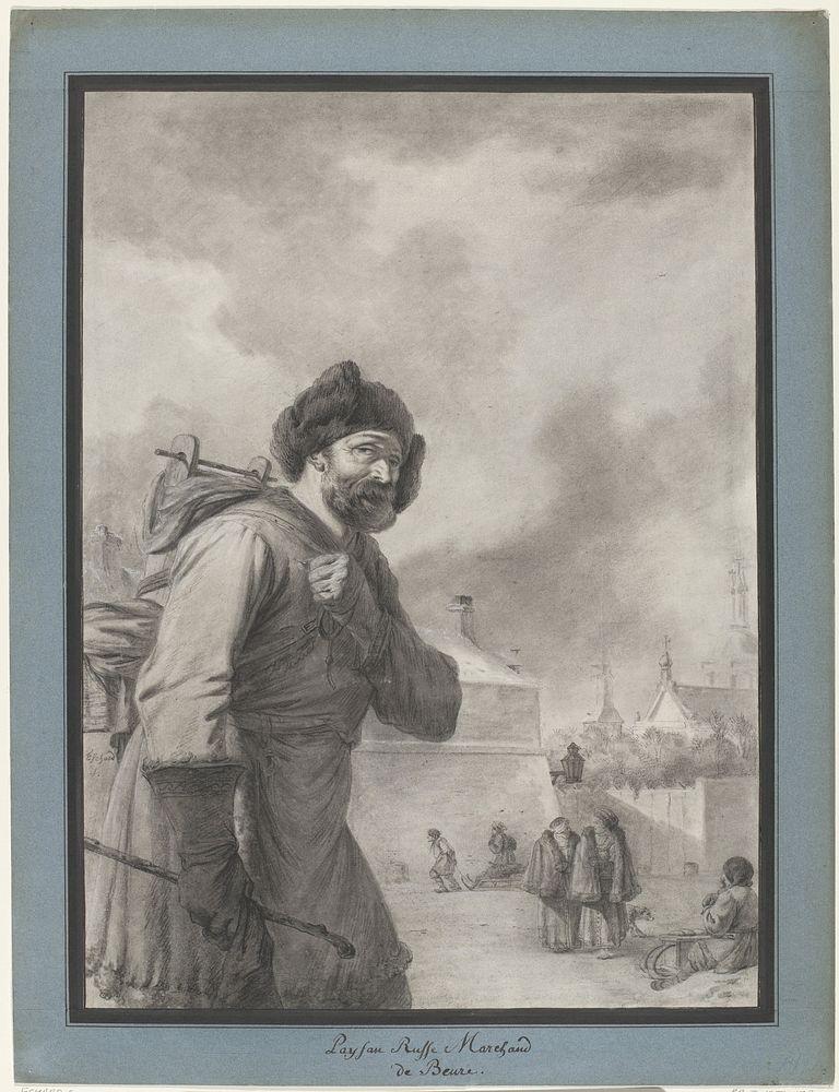 Russische boer met vaatje op de rug (1758 - 1810) by Charles Echard