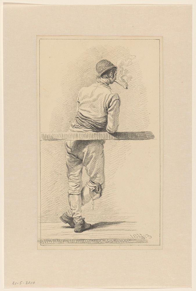 Rokende jongeman, van achteren (1813) by Joannes Pieter Visser Bender