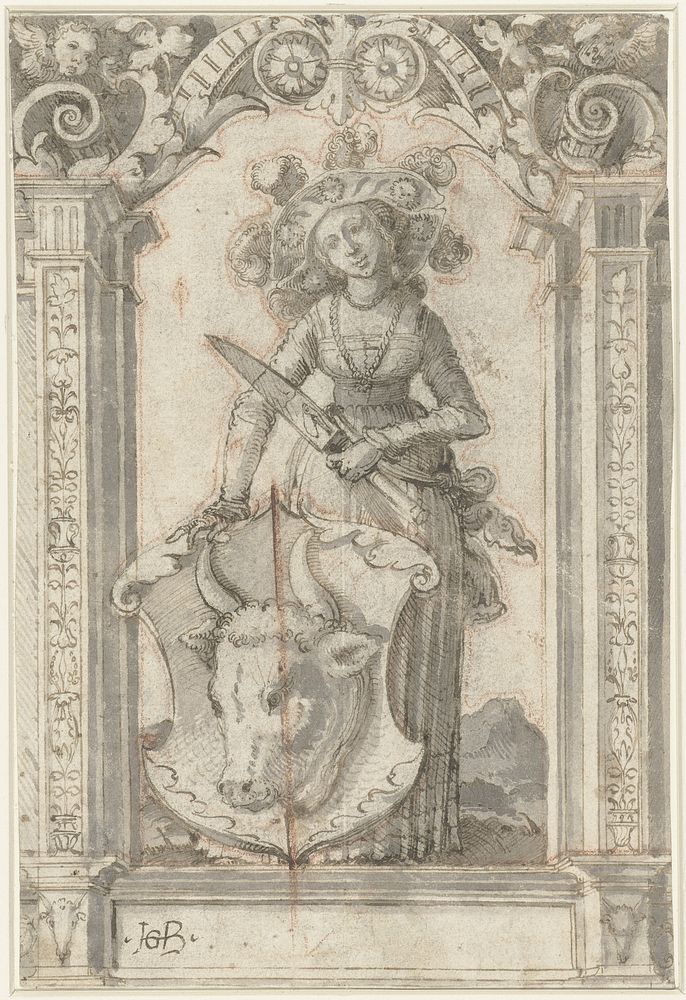 Vrouw met een slachtmes (1500 - 1545) by Hans Baldung Grien and Hans Weiditz II