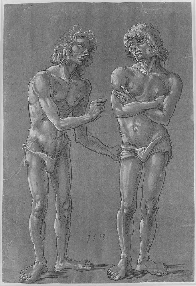 Twee naakte jongelingen, naast elkaar staand (1513) by Wolfgang Huber and Filippino Lippi