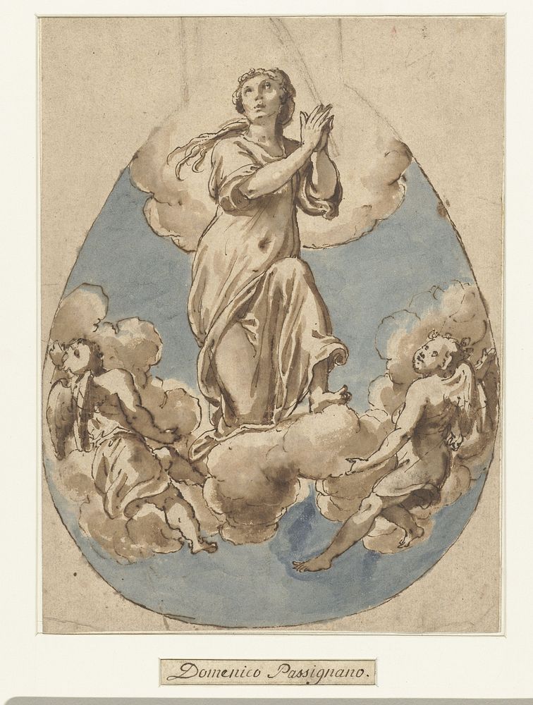Ten Hemelopneming van Maria of van een vrouwelijke martelares (1546 - 1614) by Cesare Nebbia