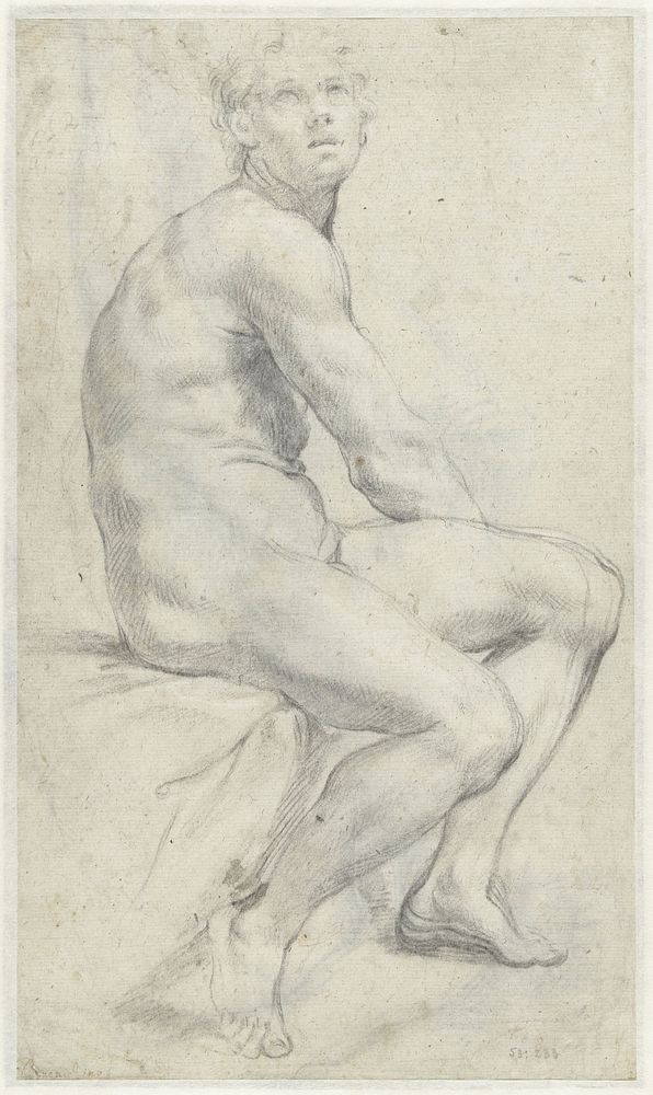 Studie van een mannelijk naakt (1599 - 1604) by Annibale Carracci