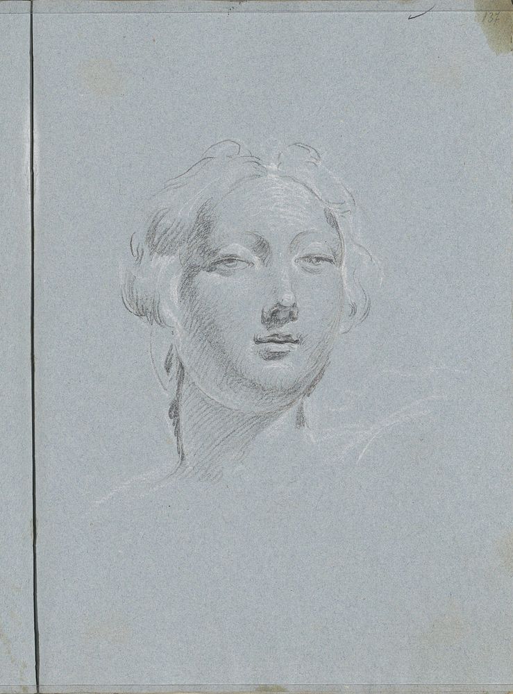 Kop van een vrouw (c. 1751) by Lorenzo Baldissera Tiepolo