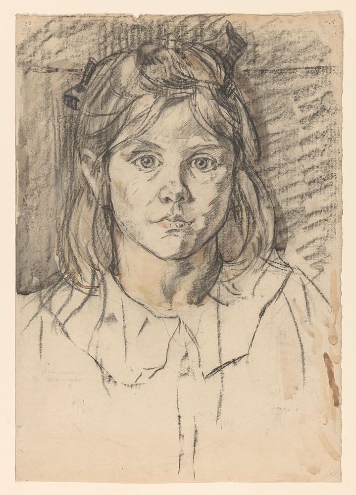 Portret van een jong meisje (1873 - 1932) by Wilhelmus Johannes Steenhoff