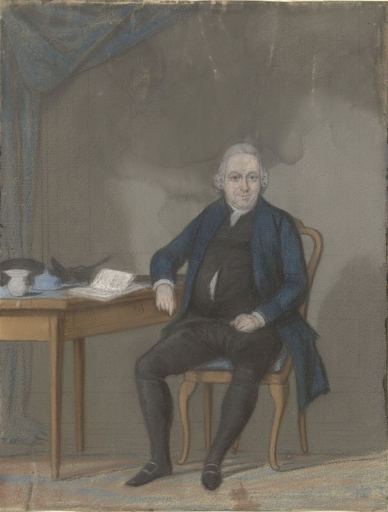Portret van Pieter van Lockhorst, zittend aan een tafel (1796) by Rienk Jelgerhuis