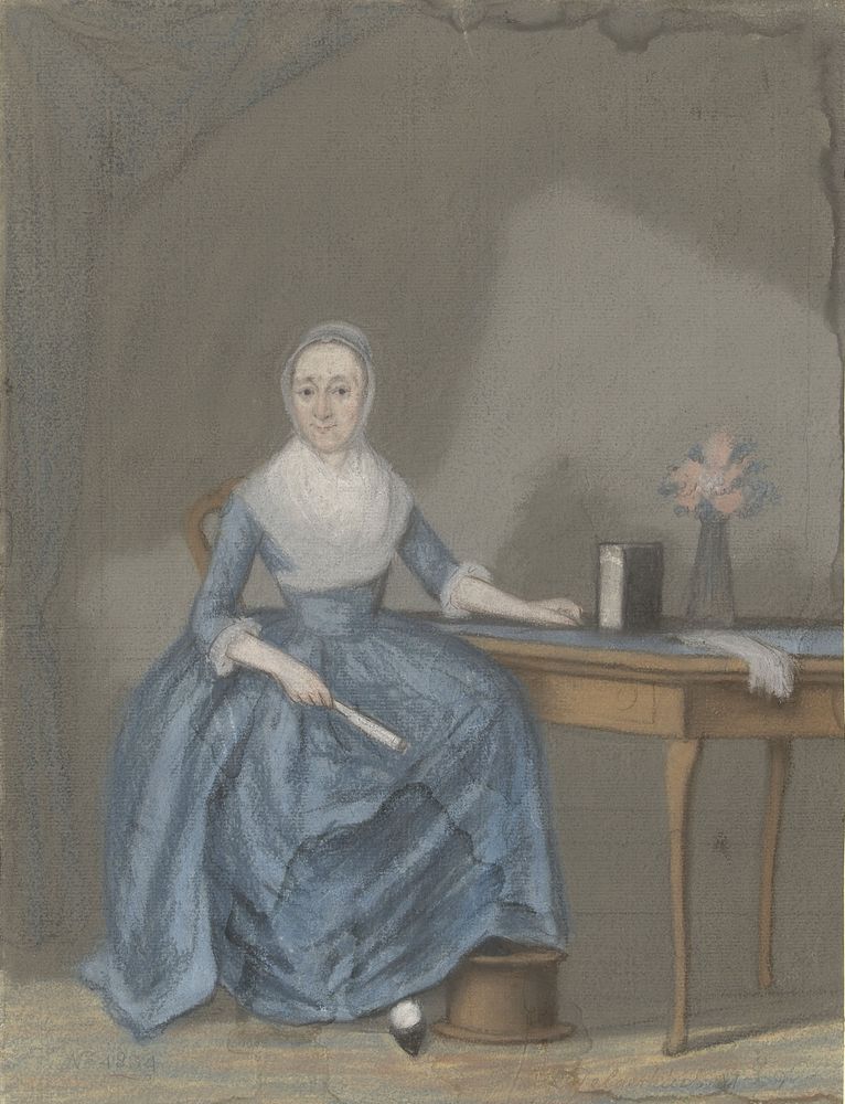 Portret van Maria de Clerck, echtgenote van Pieter van Lockhorst (1796) by Rienk Jelgerhuis