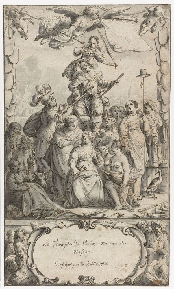Frontispiece Design for Frederick Hendrick van Nassauw (c. 1651) by Pieter Jansz and Jacob van Meurs