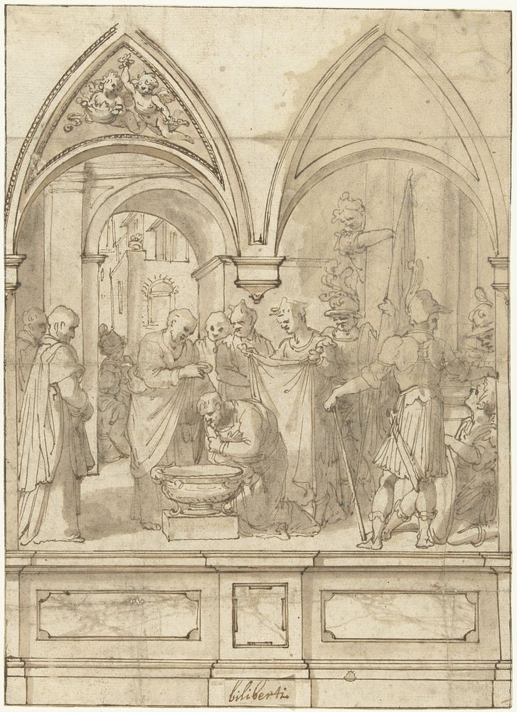 De doop van de centurio, door Petrus (1604 - 1607) by Giovanni Bilivert