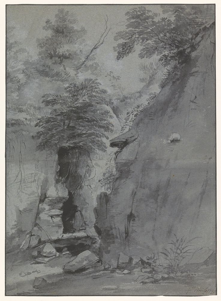 Kloof tussen rotswanden (1676 - 1723) by Jean François Millet II