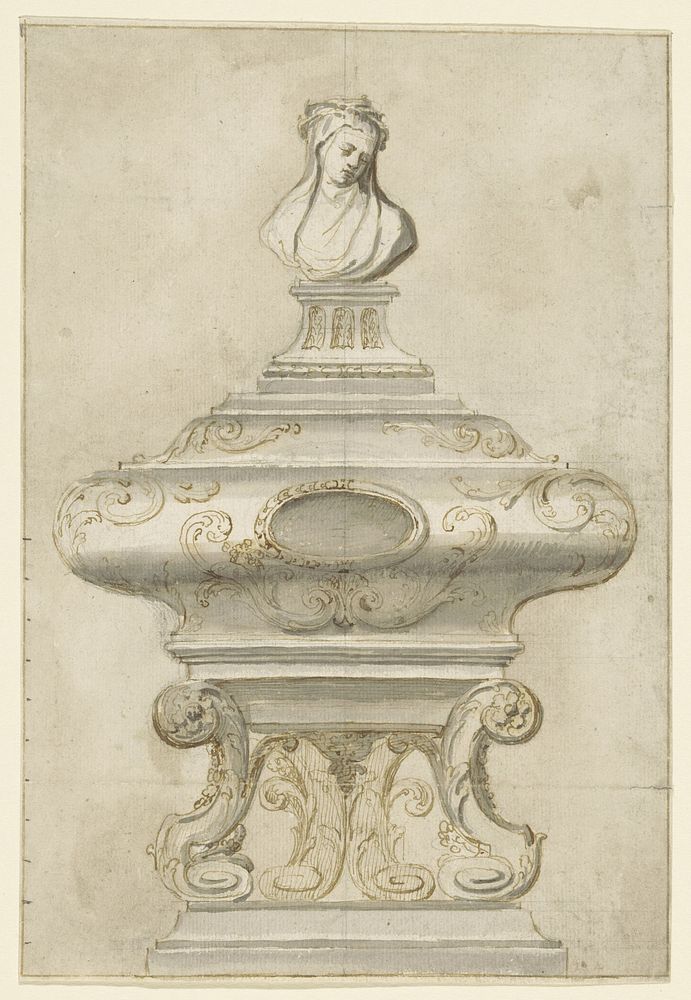 Urn met Mater Dolorosa (1650 - 1800) by anonymous