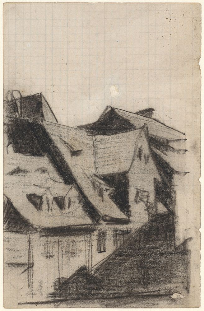 Huizen te Dresden (1888) by Theo Nieuwenhuis
