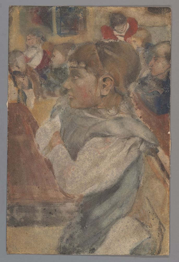 Zittend meisje achter schoolbank (1874 - 1945) by Carel Adolph Lion Cachet