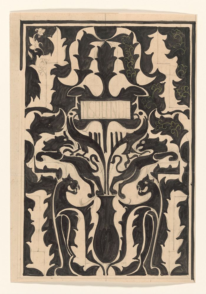 Ontwerp voor boekband voor Insulinde door D. Wouters en J. van Hulzen (c. 1874 - c. 1945) by Carel Adolph Lion Cachet