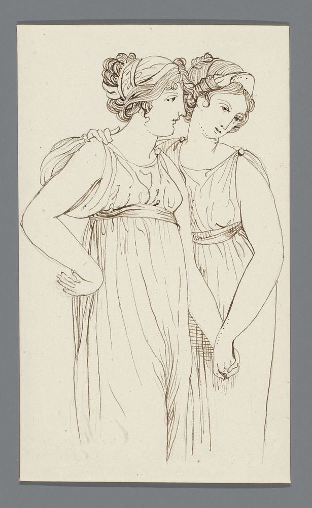 Twee meisjes in klassieke dracht (1815) by Catharina Kemper and Rafaël