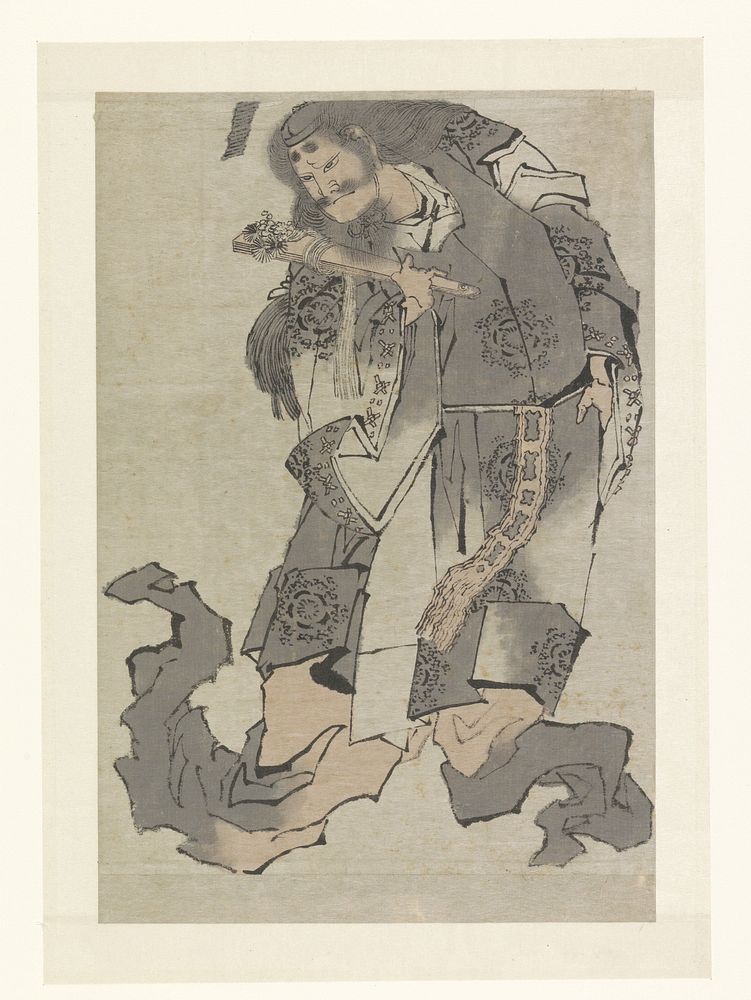 Krijger met waaier (1770 - 1849) by Katsushika Hokusai and anonymous