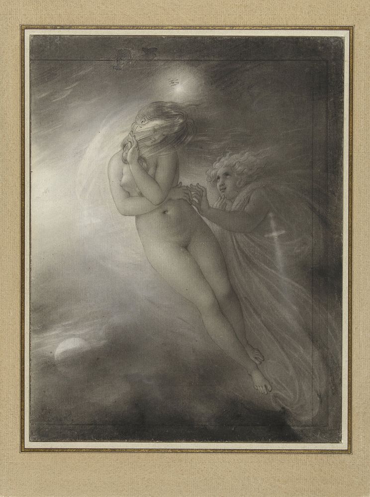 De geesten van Malvina en Oscar (1816) by Anne Louis Girodet Trioson