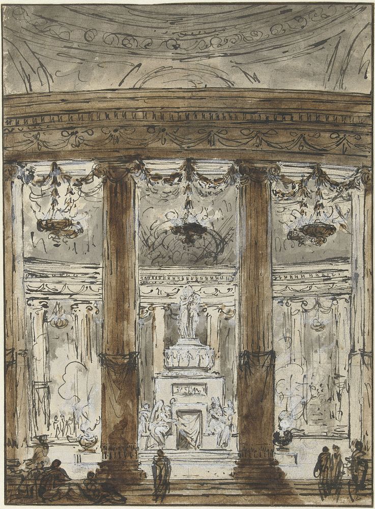 Interior of a Mausoleum (1728 - 1778) by Charles Michel Ange Challe and René Michel Slodtz
