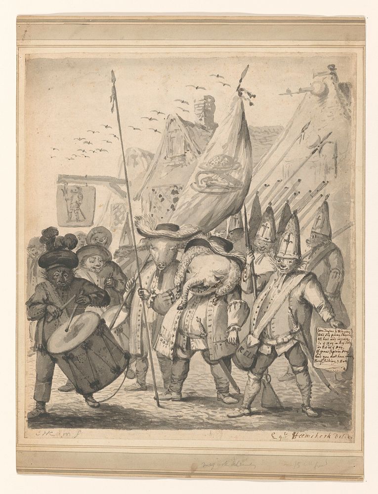 Dierensatire (1674 - 1744) by Egbert van Heemskerck II