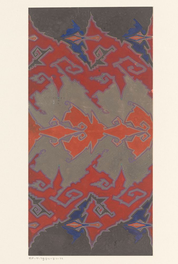 Ontwerp voor een tapijt (1907 - 1930) by Dirk Verstraten and t Woonhuys