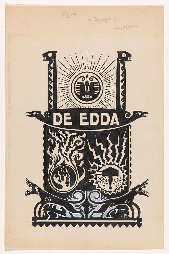 Bandontwerp voor: Frans Berding, De Edda, 1911 (in or before 1911) by Gust van de Wall Perné