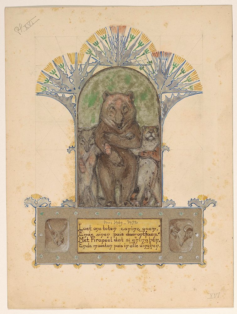 Firapeel gaat met Bruin en Isegrim naar de koning (1866 - 1939) by Bernard Willem Wierink