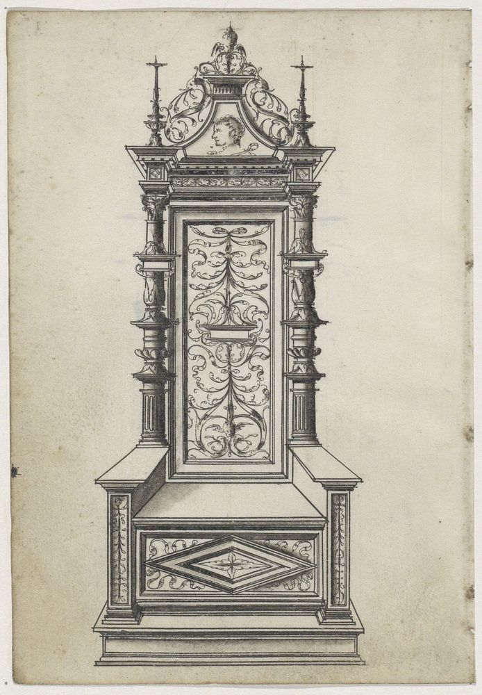 Stoel met leuningen en hoge rug (c. 1543 - c. 1553) by Jacques Androuet