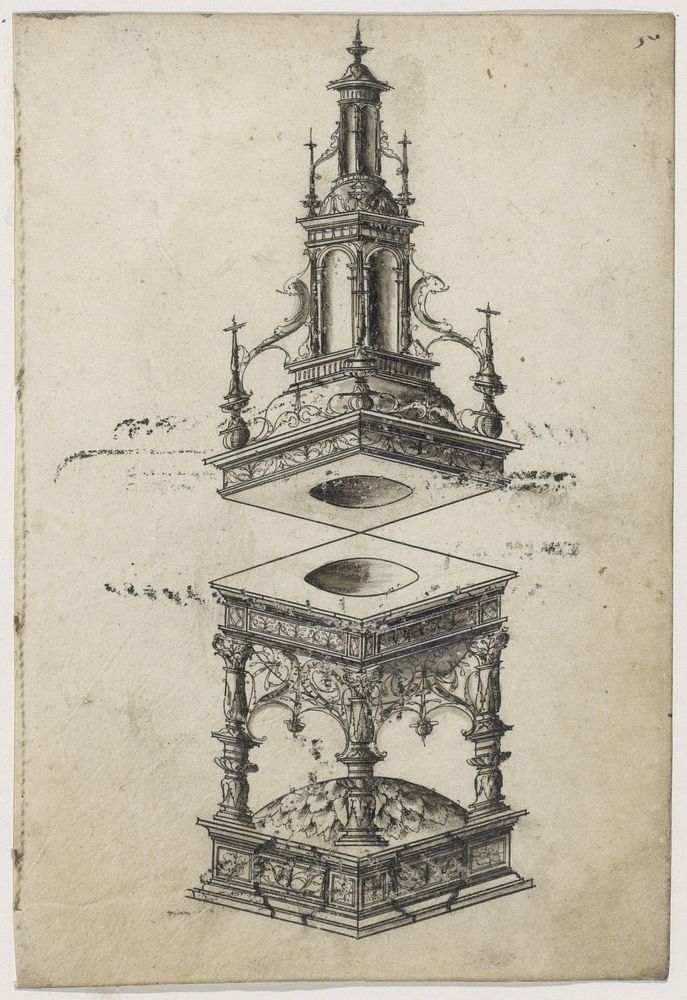 Zoutvat of doopvont (c. 1543 - c. 1553) by Jacques Androuet