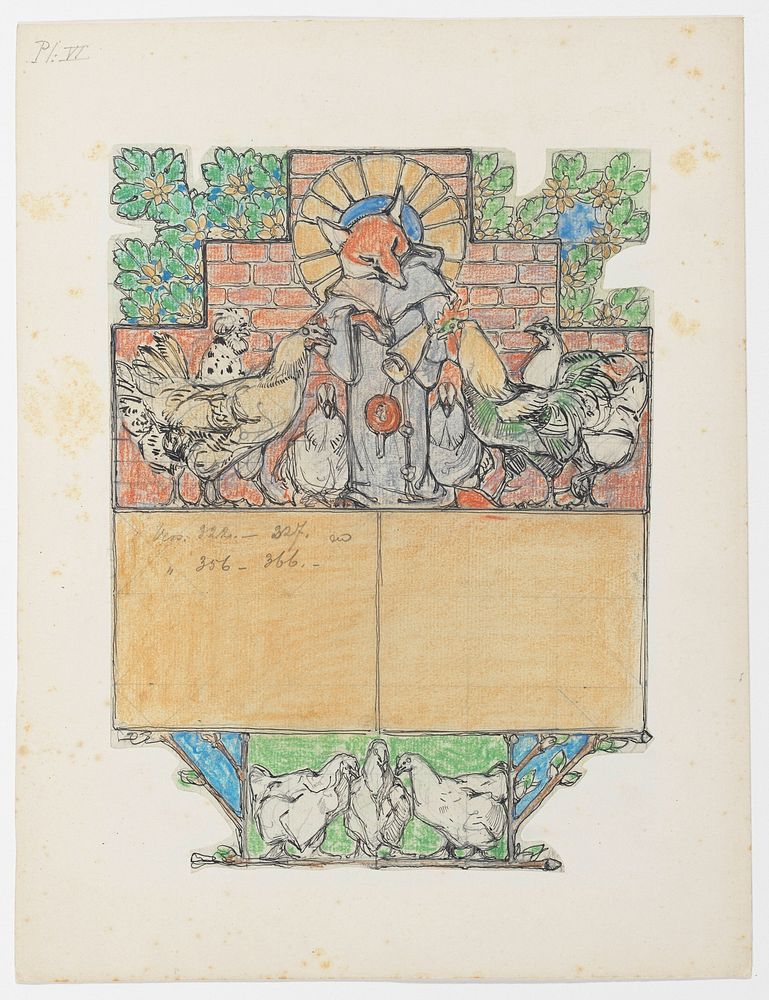 Reinaert met een brief bij Canteclaer en zijn gezin (1866 - 1939) by Bernard Willem Wierink