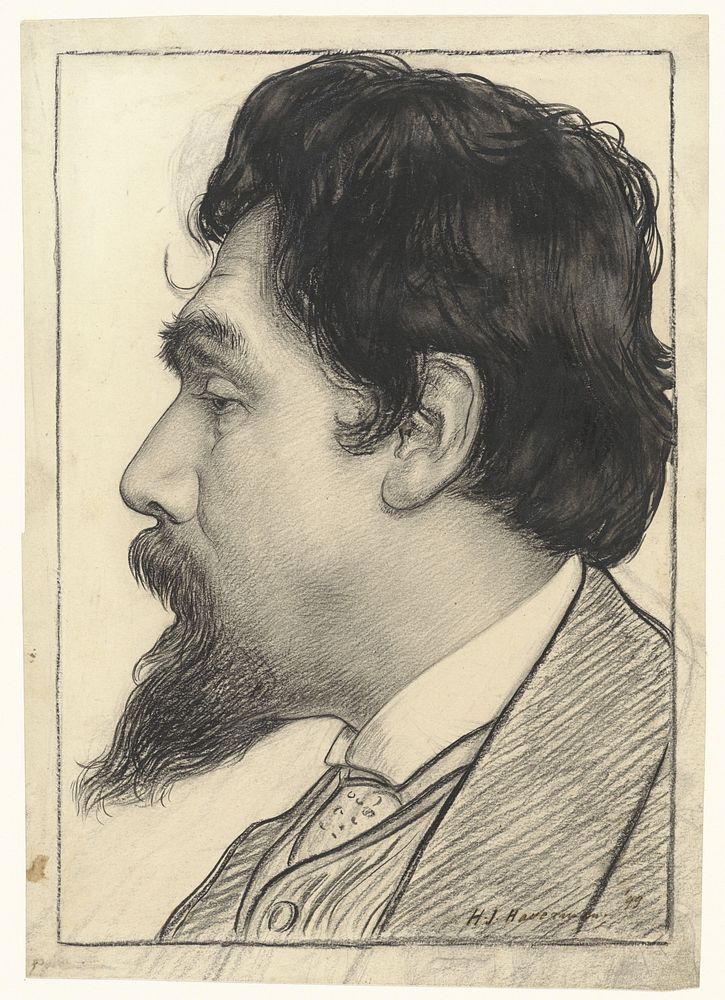 Portret van Jan Toorop (1899) by Hendrik Johannes Haverman