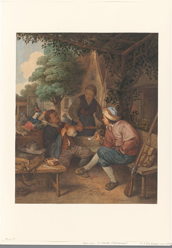 Rustende reizigers (1869) by Hendrik Abraham Klinkhamer and Adriaen van Ostade