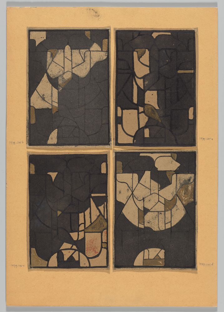 Tapijtontwerp voor raam in het Noordertransept van de Dom te Utrecht (c. 1868 - c. 1938) by Richard Nicolaüs Roland Holst
