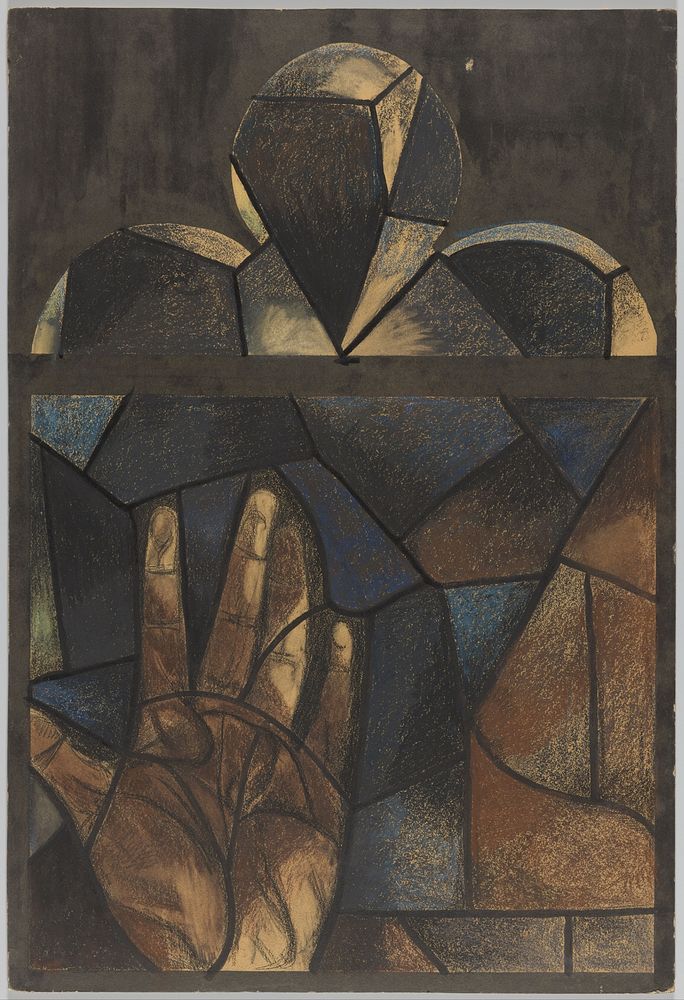Ontwerp voor raam in het Noordertransept in de Dom te Utrecht (c. 1934) by Richard Nicolaüs Roland Holst