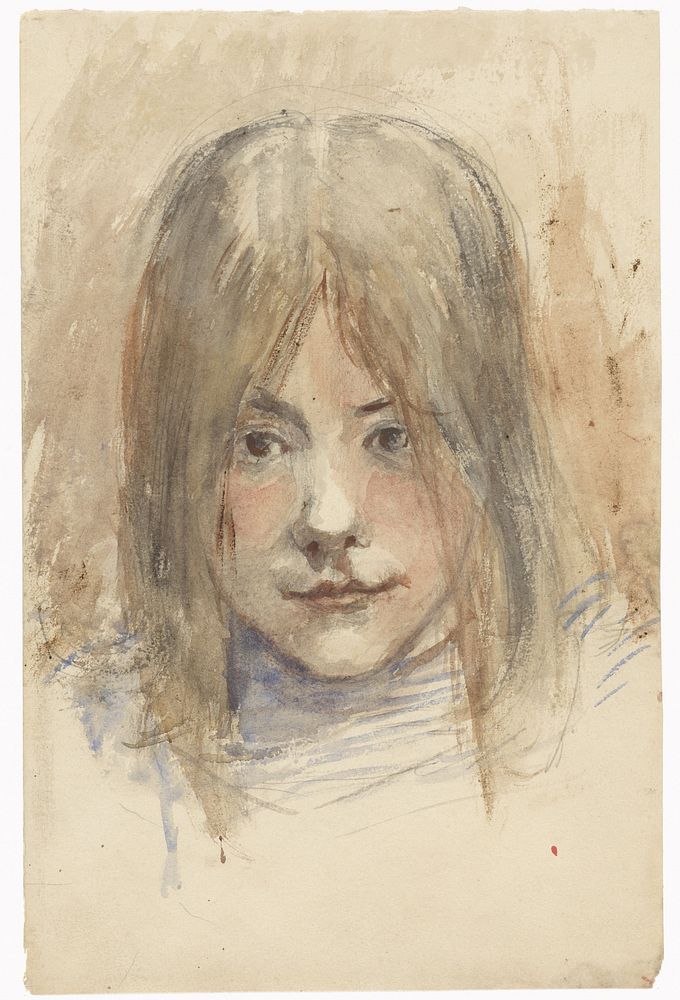 Portret van een meisje (1834 - 1911) by Jozef Israëls