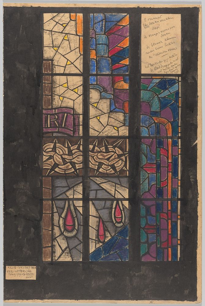 Ontwerp voor raam in het Zuidertransept van de Dom te Utrecht (c. 1878 - c. 1938) by Richard Nicolaüs Roland Holst