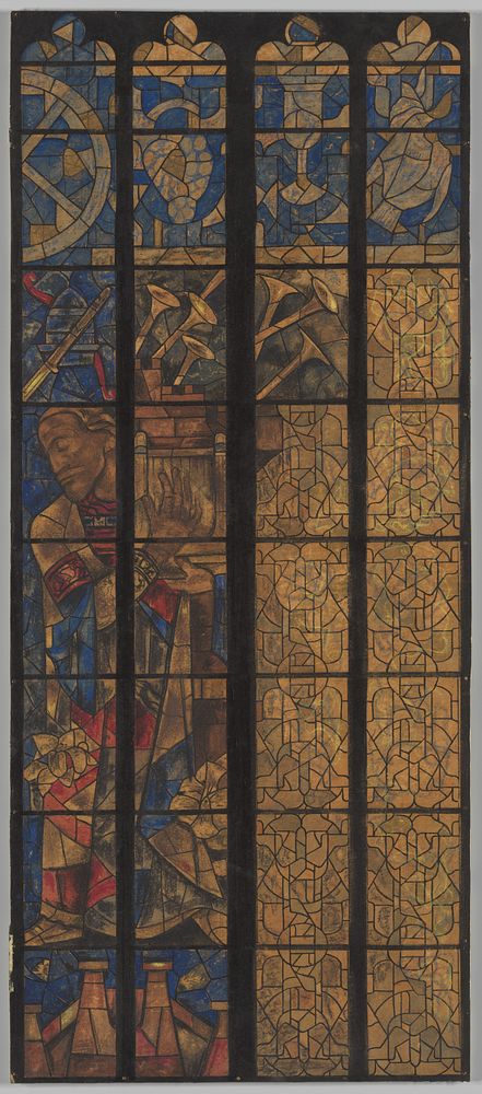 Ontwerp voor een raam in het Noordertransept in de Dom te Utrecht (c. 1878 - c. 1938) by Richard Nicolaüs Roland Holst