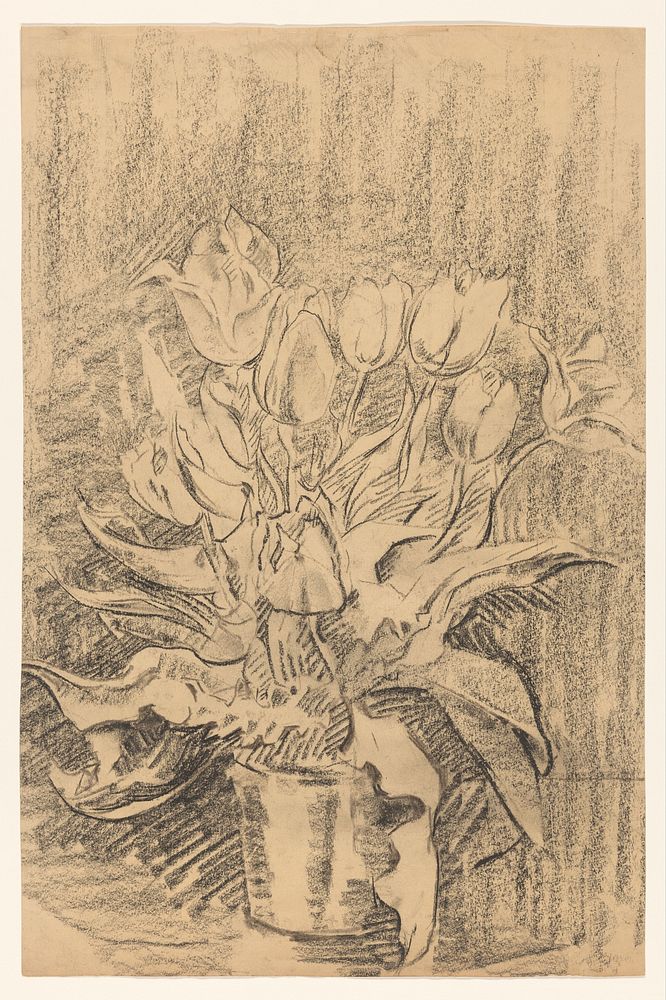 Vaas met tulpen (1873 - 1932) by Wilhelmus Johannes Steenhoff